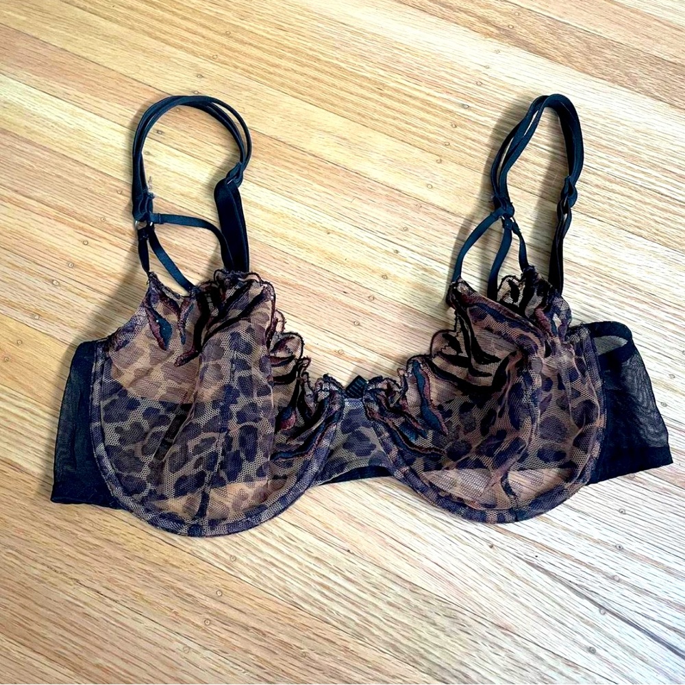 Implicite mesh cheetah print bra size 34D